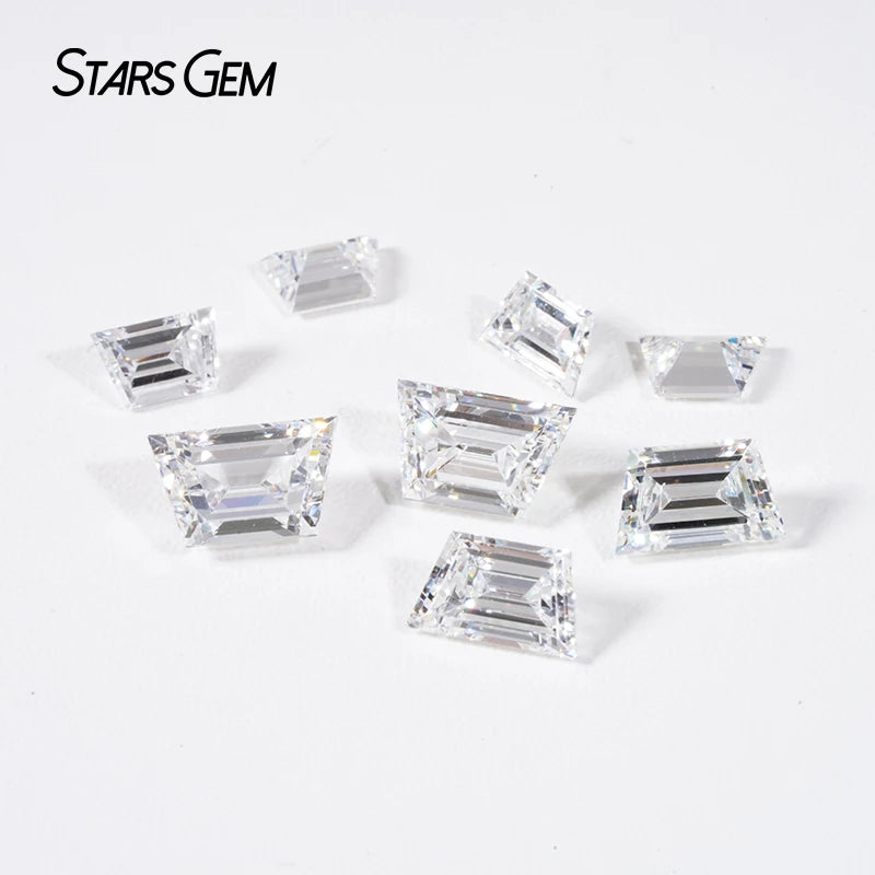Fancy Shape Trapezoid Cut DEF VS Clarity Loose HPHT Stone Lab Grown Diamond for Jewelry Setting