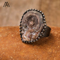Natural Druzy Agate Mineral Rings Vintage Jewelry Fashion Unisex Gifts