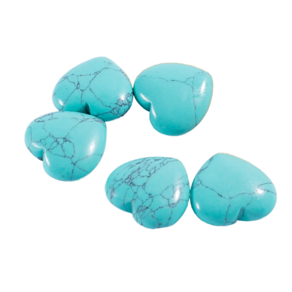 DIY Blue Turquoise Crystal Hearts Art Crafts love Heart Shaped Crystal Stone Rose Quartz Jade Obsidian Heart