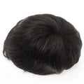 Men's 8*10inch V-Loop Toupee Replacement Hair System Natural Thin Skin PU Wig with Indian Hair Bangs Model 12A 28mm