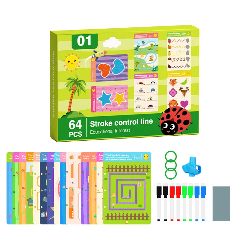 Wooden Learning Toy Children Wooden Toy Kids Educational Toy Stroke Control Line
