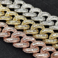 Zuanfa Jewelry Classic Design Men Rapper Iced Out Hip Hop Necklace baguette Cuban Link Chain Set
