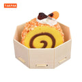 Octagonal Shape Biodegradable Wooden Candy Cake Box with UV Coating Disposable Bread Fruit Container