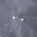 S925 Sterling Silver Moonstone Screw Heart Stud Earrings Luxury Designer Earrings Fashion Jewelry Earrings Women