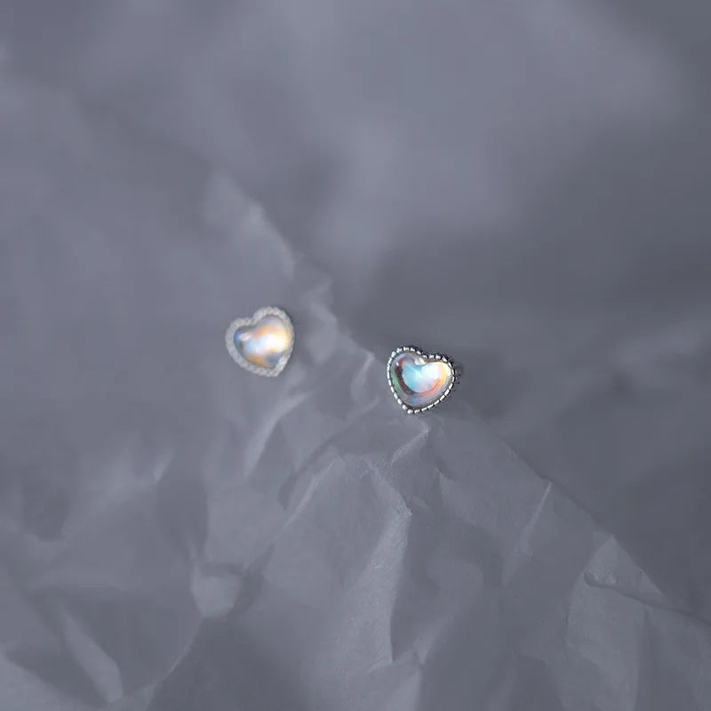 S925 Sterling Silver Moonstone Screw Heart Stud Earrings Luxury Designer Earrings Fashion Jewelry Earrings Women