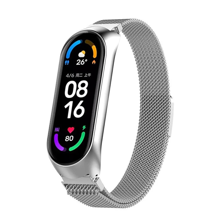 HY for Series 5 Watch Band Stainless Steel Milanese Magnetic 15mm Fashion Compatible with Mi Band 5 4 3