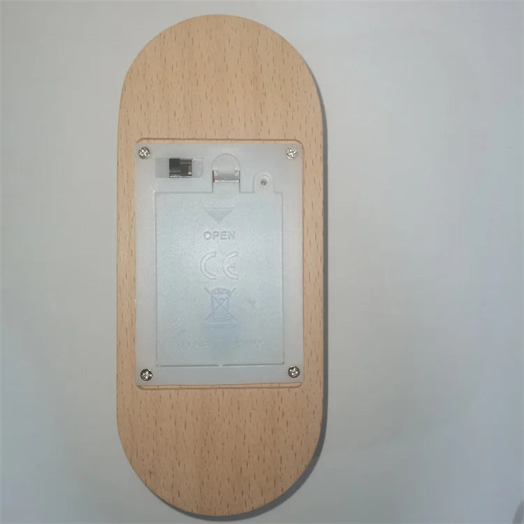 Wholesale 3D Acrylic LED Battery Box USB Compatible Oval Wooden Lamp Holder