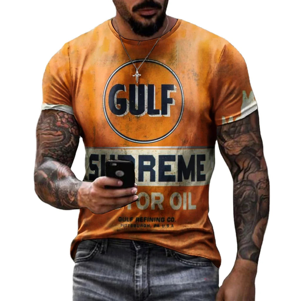 Factory Direct Sale Men's Fashion Short Sleeve Athletic Workout T-Shirt Quick Dry Sports Running Top Printed Pattern Made Twill