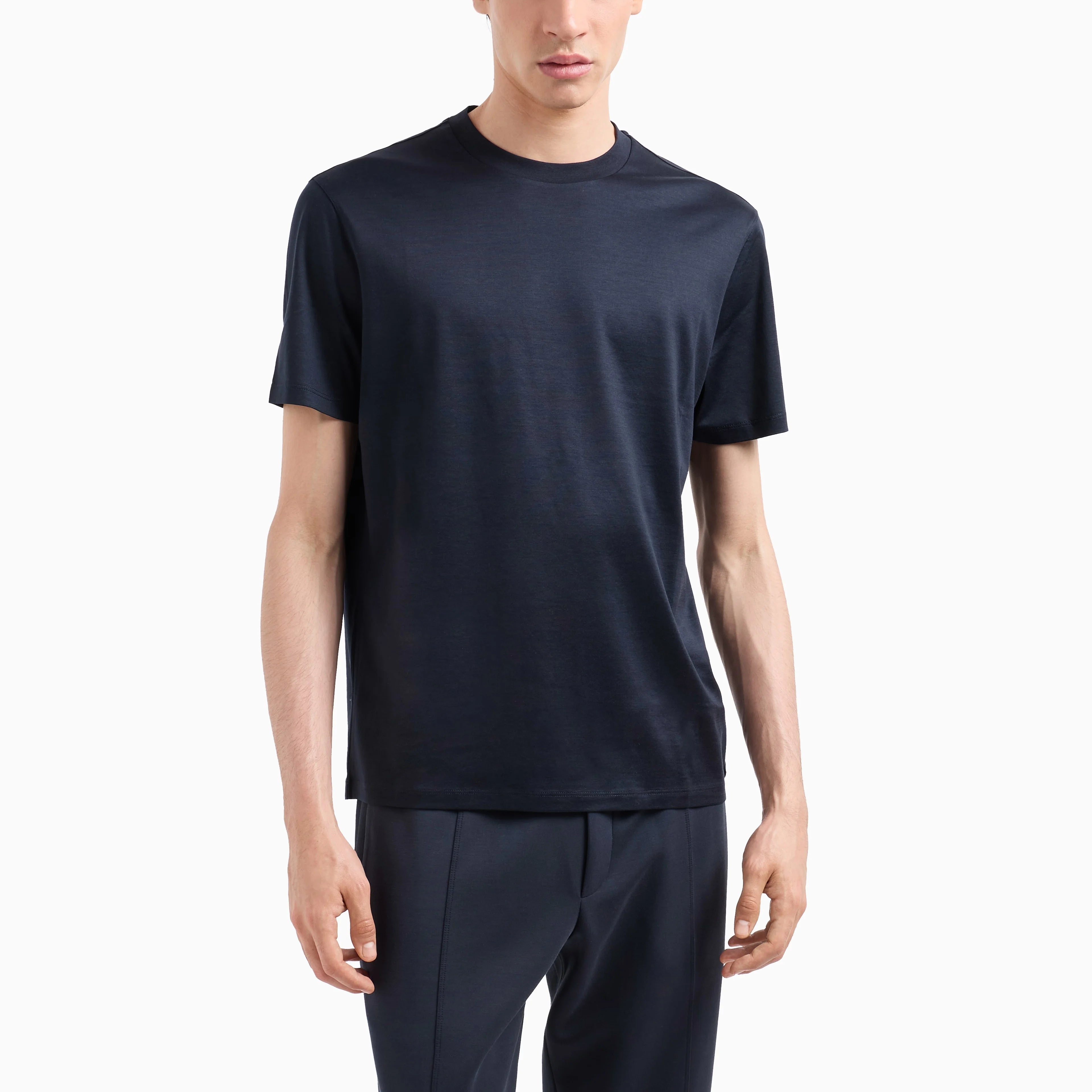 Wholesales Custom Men's Essential Lyocell Jersey Crew Neck Shorts Sleeve T Shirts