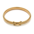 Trendy 18K Gold Filled Chunky Chain Cuff Bangle Stainless Steel Non Tarnish Waterproof Cross Knot Wristband Bracelet YF4152