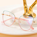 81530 Women Cat Eye Eyeglasses Anti-Blue Light Rays Computer Optical Spectacle Frame Transparent Glasses Female Clear Lens