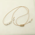 Nature Freshwater PEARL Knotted Adjustable Choker NECKLACE Total Length 65 cm Long Necklace9-10 mm Potato Pearl