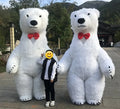 Funtoys Hot Sale Custom Giant Inflatable White Polar Bear Bow Tie Mascot Costume Advertising Animal Panda 2m/2.6m/3m for Adult