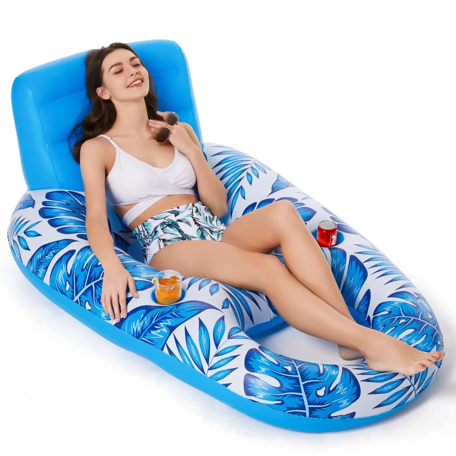 New PVC Pool Float 2024 Adult Inflatable Swim Ring Water Bed Chair 18mm Thick Public Swimming Pool Use