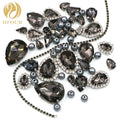 New Product Gray Mixed Crystal Rhinestones Cup Chain and Pearls for Handmade