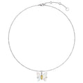 2024 Original Silver Chain White Mother-Of-Pearl Yellow Zircon Butterfly Pendant Necklace for Women Jewelry Customized