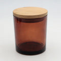 LANGXU in Stock Cylinder Cup Shape Straight Side Round Empty Amber Candle Jar Glossy Translucent 250ml Glass Candle Jar
