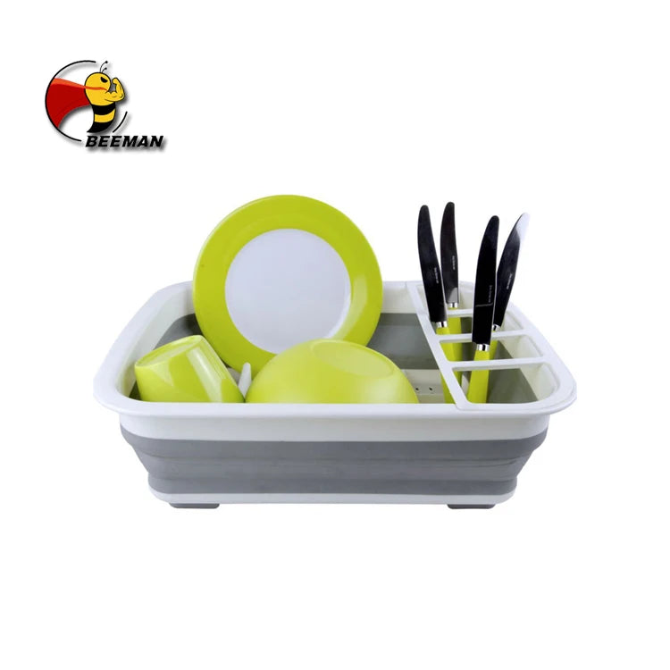 Beeman Hot Foldable Collapsible Kitchen Washing Dish Drying Drainer Basket Strainer Rack MegaBDM