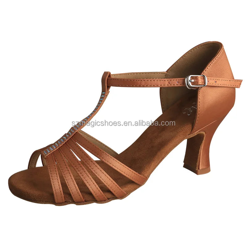 Customized Perospnalized 7CM Latin Dance Shoes Brown
