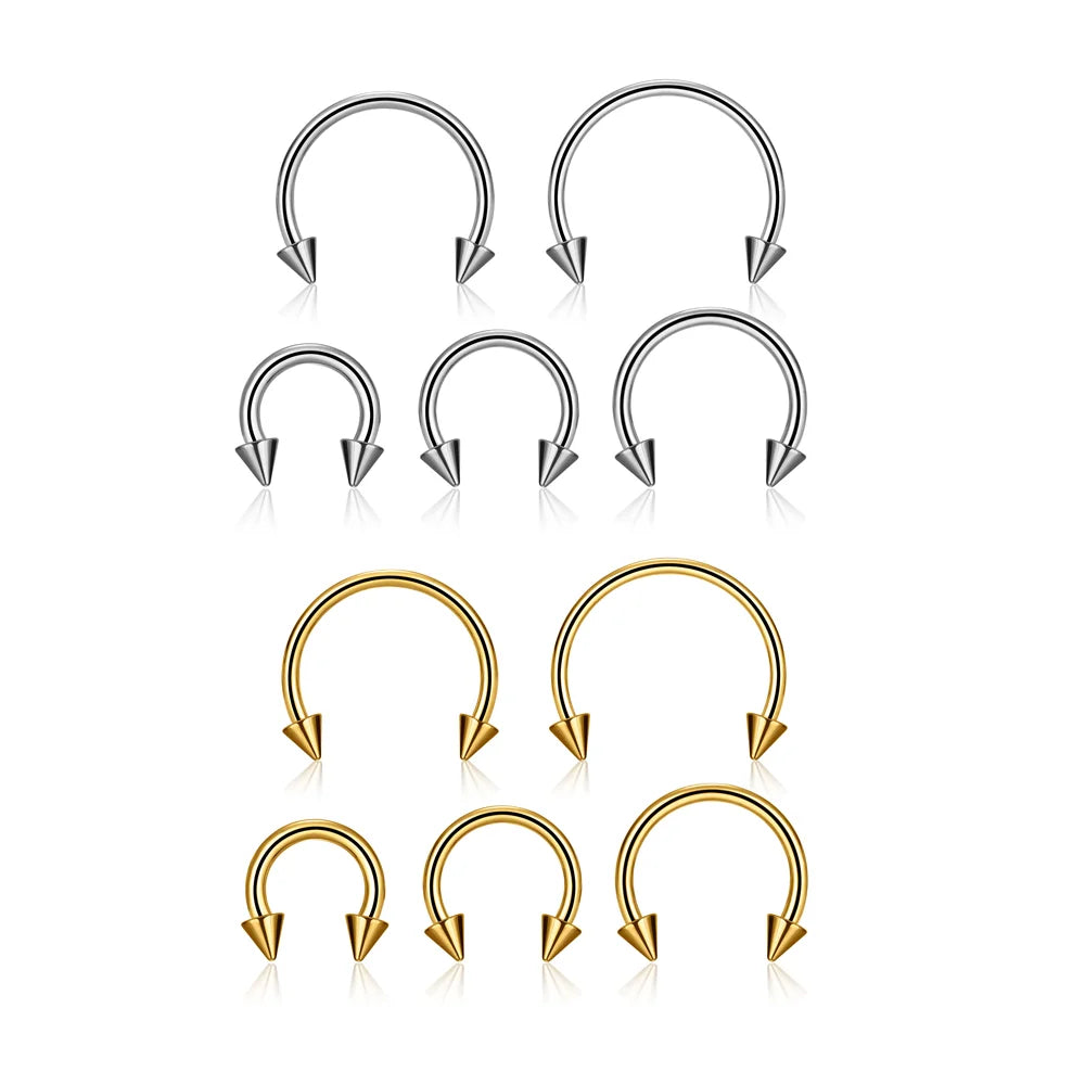 G23 ASTM F136 Titanium Lips Ring Labret 16G Segment Septum Clicker Ear Tragus Cartilage Helix Body Piercing Jewelry