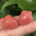 DIY Natural Mineral Carving Hazelnut Shape Crystal Rhodochrosite Pine cones Rieki Healing Stone