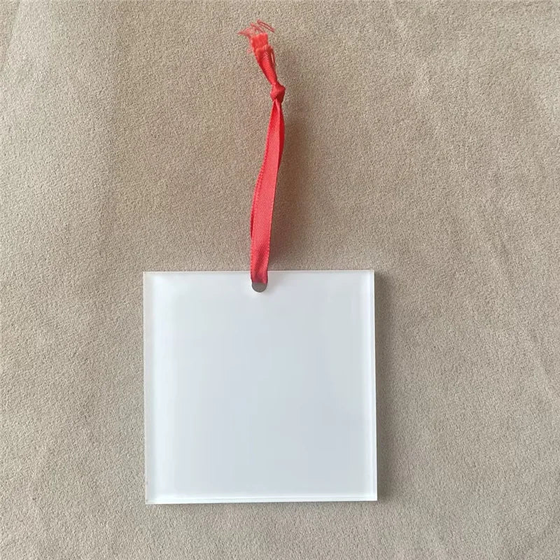MDFSUB Custom Sublimation Acrylic Pendant Blank Ornaments 76x76x4mm Christmas Hanging Decoration