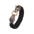 Viking Jewelry Wholesale Handmade Braided Paracord Bracelet Stainless Steel Norse Wolf Head Clasp Bracelet Jewelry