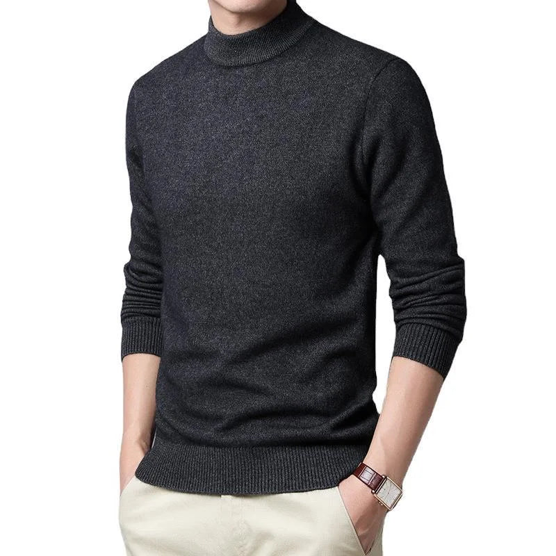 2025 Custom  High Quality Fall Men's New Fashion Cashmere Crew Neck Wool Sweater Knit Long Sleeve Pullover Sweater