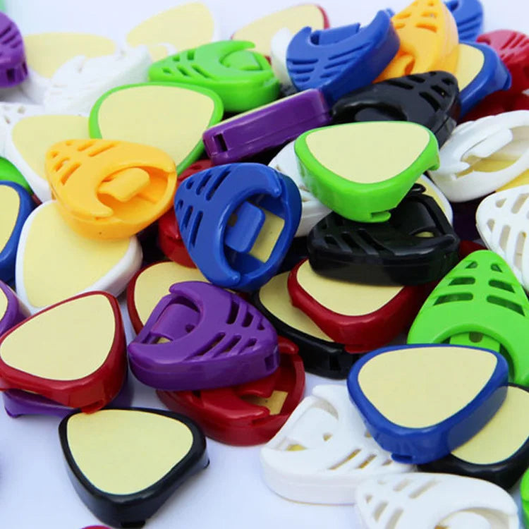 Colorful Plastic Plectrum Case Guitar Pick Storage Boxes Guitar Pick Holder with Self Adhesive Sticker