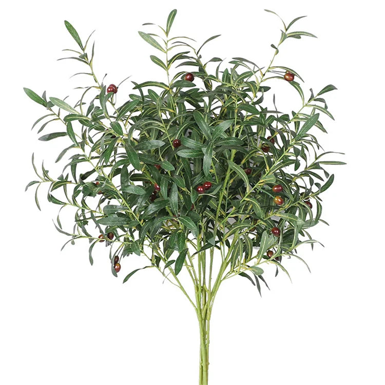 Evergreen Home Decorative Greenery Plant Stem Artificial Olive Leaves