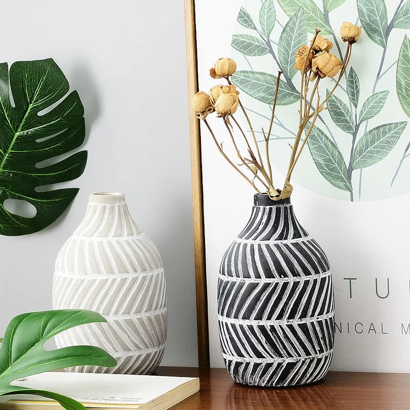 Ceramic Vase Light Luxury Ornaments Nordic Style Simple and Creative Soft Decoration Handicrafts Art Arrangement Ceramic Vase