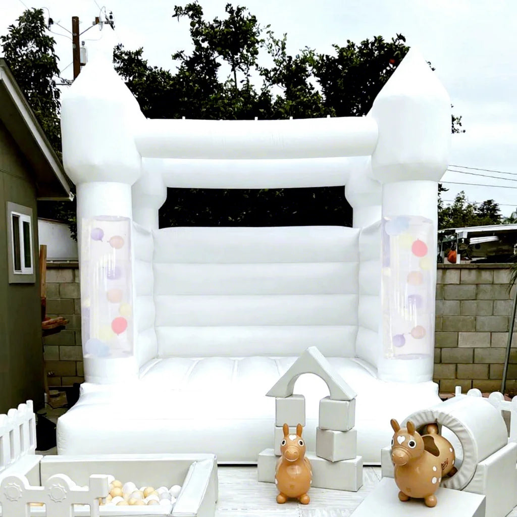 Adult Kids Inflatable Jumping Castle Commercial Giant Large White Bounce House Instant Blow up for Party Wedding Birthday