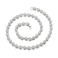 MJ Hip Hop Diamond Bead Chain Brass Iced Out CZ Necklace Bracelet Hip Hop Jewelry Set for Men