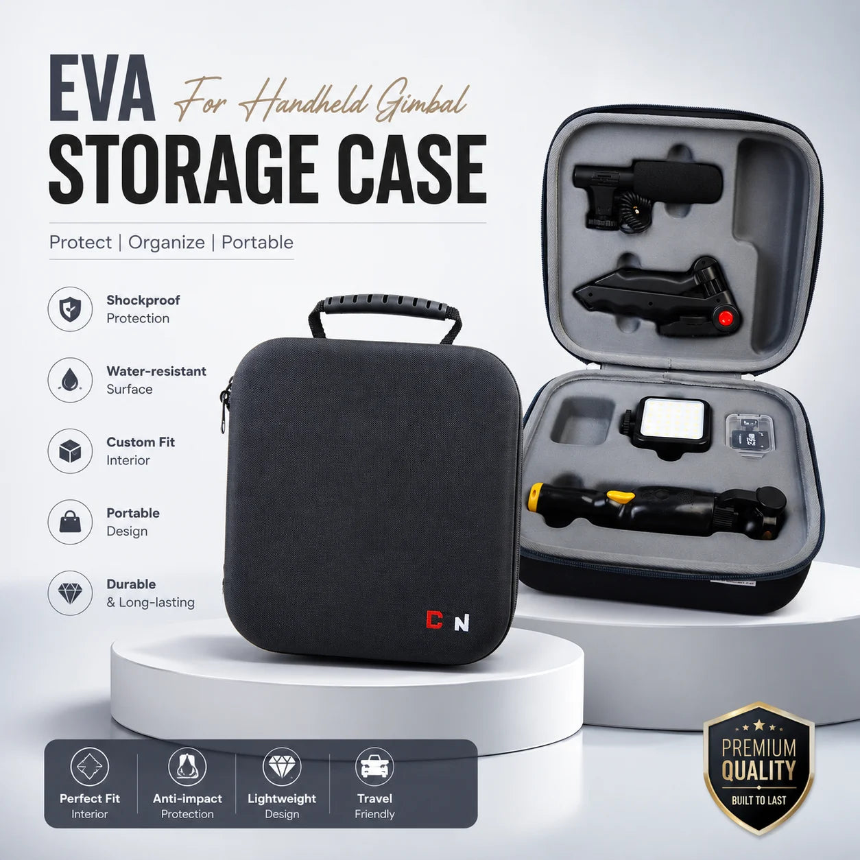 Shockproof EVA Protective Carry Case Custom Foam Storage Bag for Phone Handheld Gimbal Stabilizer Vlog Shooting Accessories