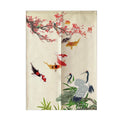 Custom Designed Any Sized Cotton Linen Polyester Japanese Korean Style Sliding Kitchen Living Room KOI Door Curtain Banner
