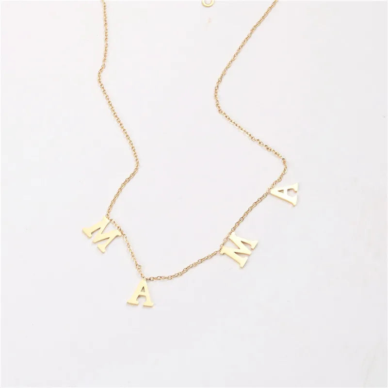 Joolim Jewelry 18K PVD Gold Plated Waterproof MAMA  Stainless Steel Necklace Women Fashion Jewelry