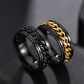 Stainless Steel Embossed Rotary Chain Ring Simple Fashion Titanium Steel Ring