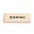 Wooden Dominoes Game Set of 28 Tiles with Storage Box Black/Natural Wood Customizable Block Games for Adults & Kids
