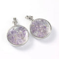 HZ New Fashion gemstone memory locket/wholesale round locket with clear amethyst gemstone pendant healing crystals Jewelry