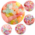 Hisenlee 500pcs UV Acrylic Beads Set Mixed Colors in Round Heart Star Oval Cylindrical Shapes 5pcs Assorted Beads