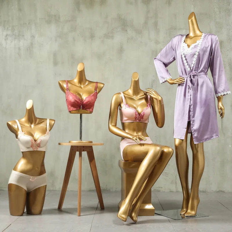 Bust and Underwear Golden Mannequin