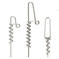 Spinpoler Rubber Softbait Spirals Stainless Steel Soft Lure Spring Lock Pin Pike Fishing Crank Hook Screw Head Bait Connector