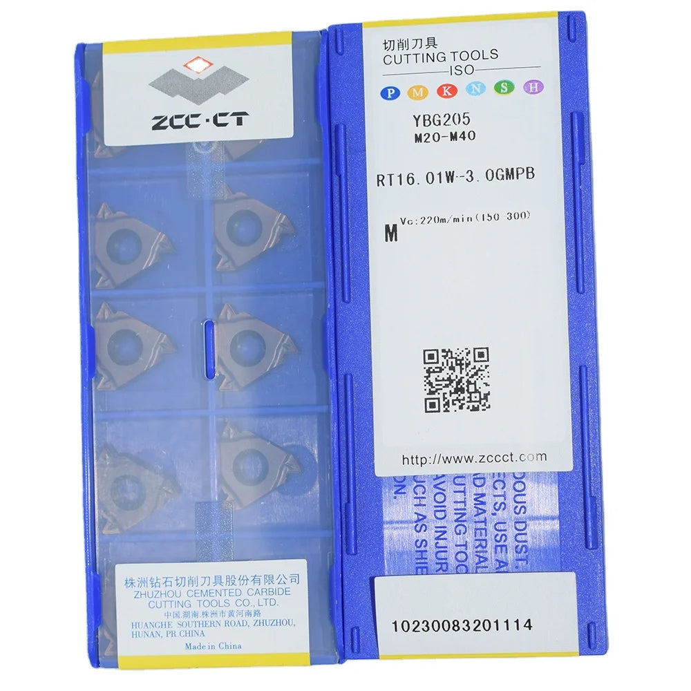 ZCC CT YBG205 RT16.01W-3.0GMPB Carbide Inserts CNC Threading Inserts Lathe Cutter Tools Quality Product MOQ: 10pcs