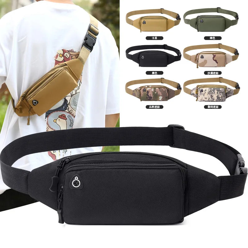 Sport Accessories Lightweight Waterproof Oxford Cloth Waist Pouch Shoulder Strap Wear-Resistant Fitness Waist Bag Buckle