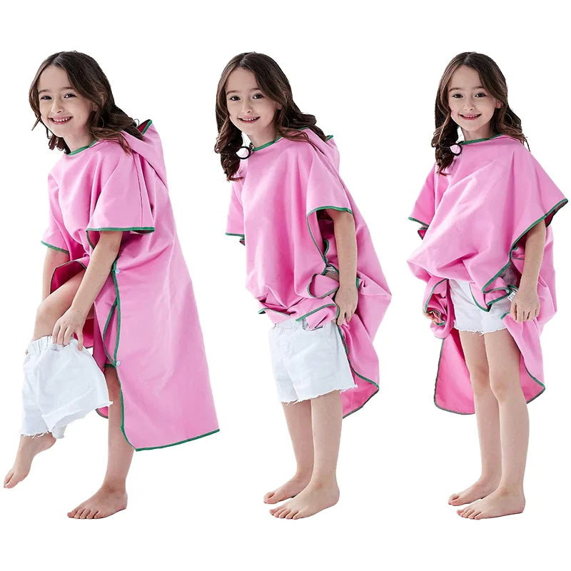 Children Printed Hooded Towel  Ponchos Beach Towel Kids