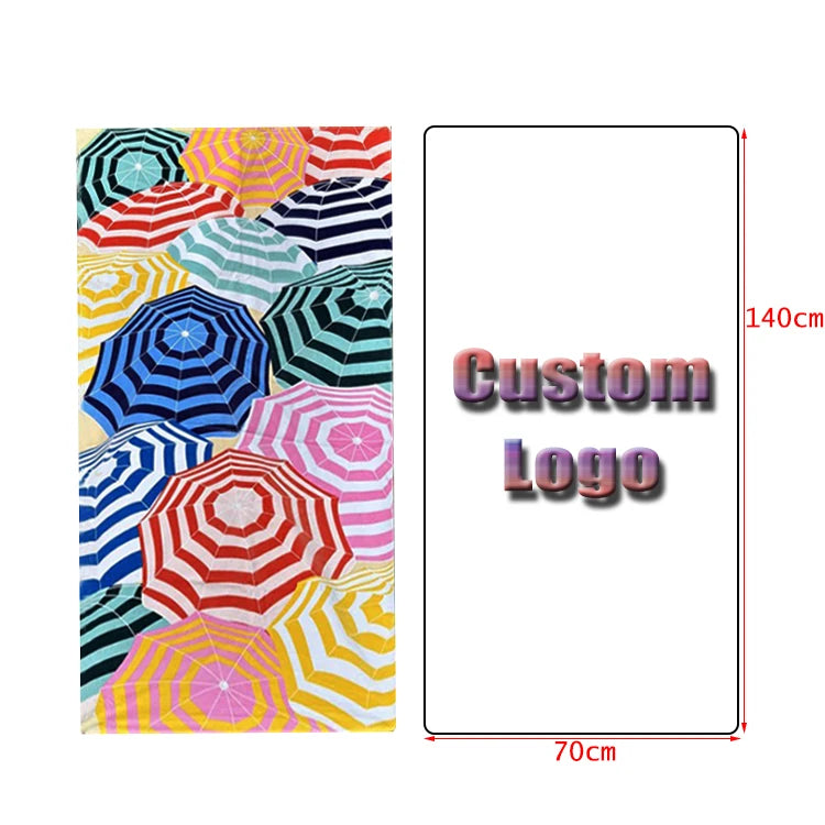 Swim Pool Designer Fabric Luxury Extra Large Oversized Jacquard Printed Custom Terry Cotton Beach Towel Towels