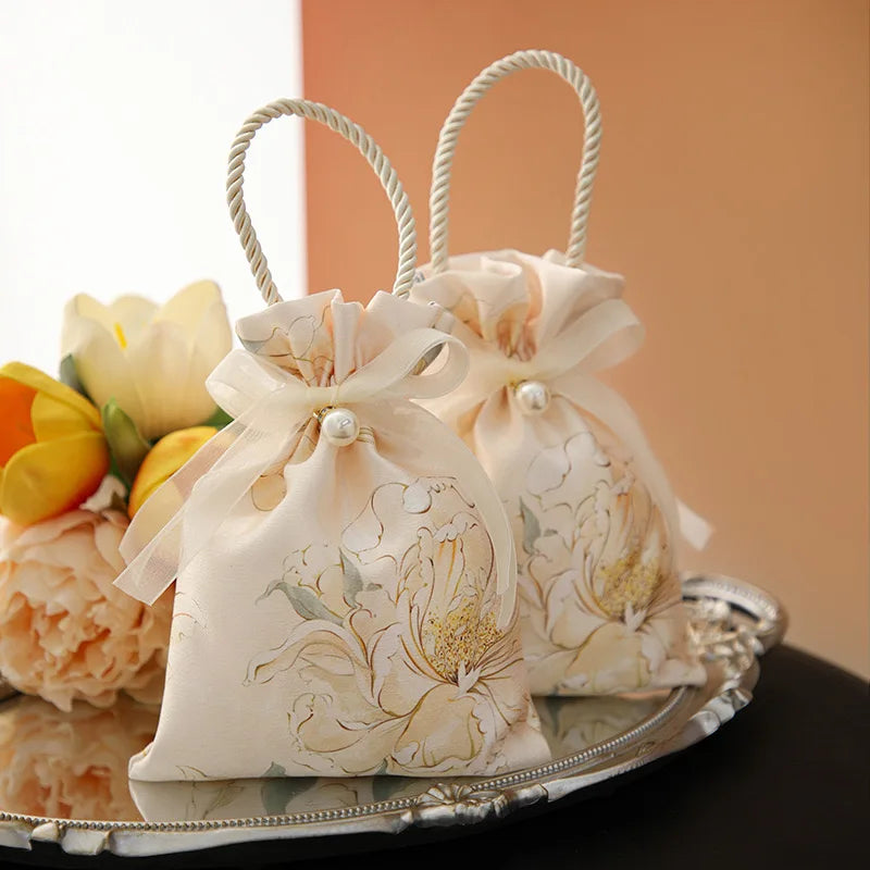 Hot Sale Candy Chocolate Sweet Jewelry Drawstring Pouch Bags for Wedding Birthday Party Decoration