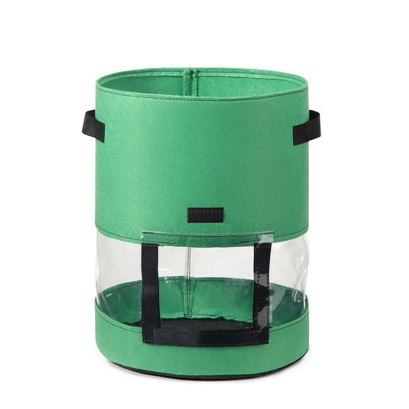 Hot Selling 7/10 Gallon Transparent Window Non-Woven Grow Bag Felt Potato Planter Bag for Plant Growth