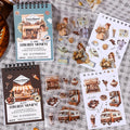 18pcs/pack Dual Material Coil Sticker Book Leisurely Moment Series Life Material