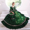 Elegant Renaissance Vintage Coffee Floral Jacquard Gothic Victorian Dress Women Marie Antoinette Ball Gown Theater Costume